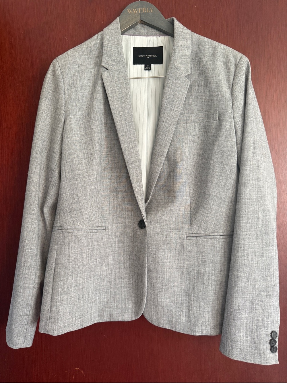 Banana Republic Light Gray Women's Tailored Blazer and slacks